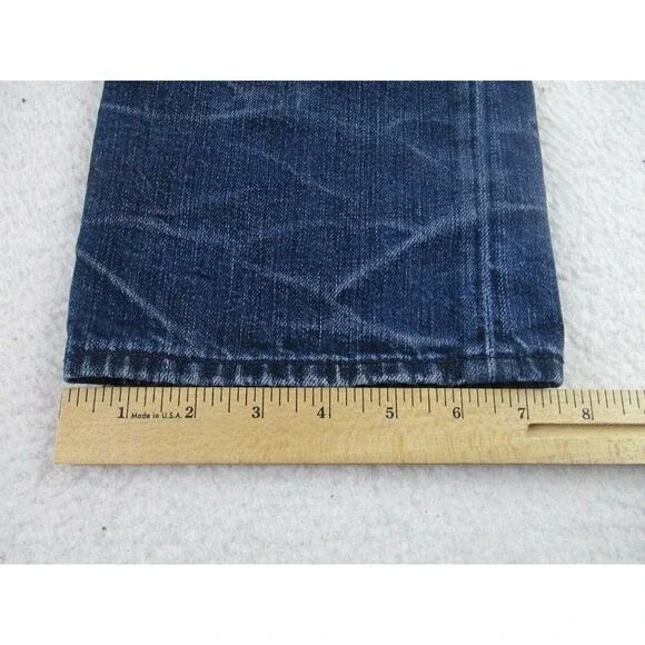 PRPS Jeans Mens 34x34 Blue‎ Demon Fit Button Fly Dark Denim Distressed E72B102P